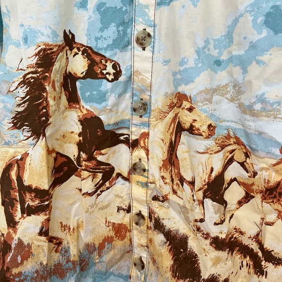 Urban Outfitters Horse Print Twill Chore Shacket Women’s Medium - Picture 7 of 15